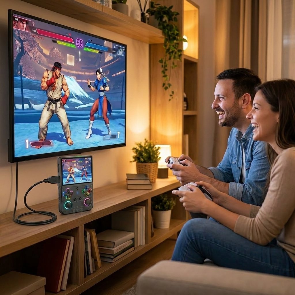 Conectada a la televisión