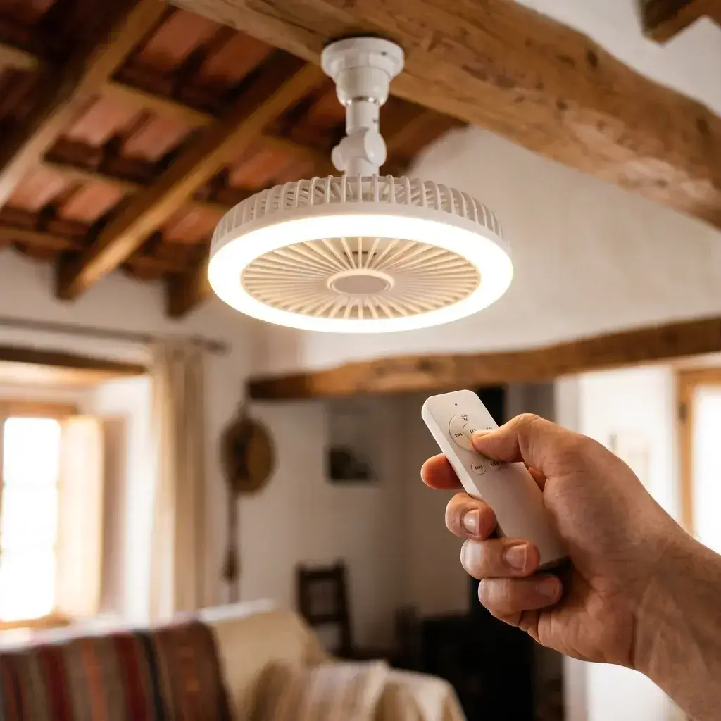 Mando a distancia a regular a velocidade e a intensidade da luz