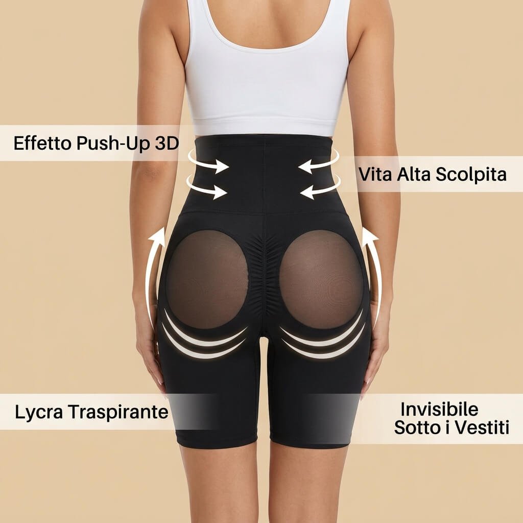 CurvaPerfetta pantaloncini modellanti a vita alta effetto lifting glutei